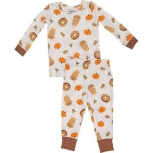 NWT Angel Dear Size 3T Pumpkin Spice Latte Bamboo Viscose Loungewear Set!